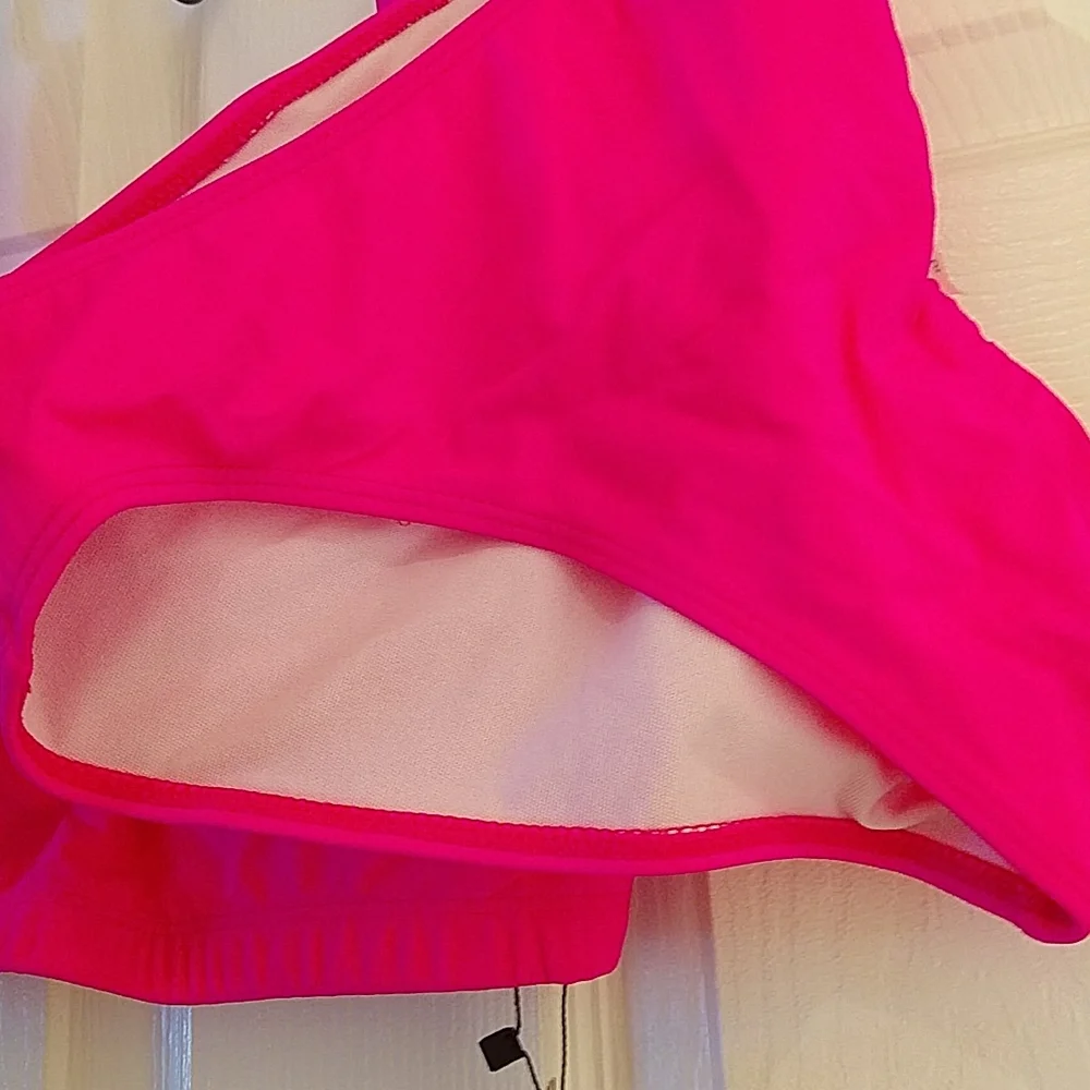 NWT Tempt Me Cheeky High Waisted Neon Pink Bikini - Small - Picture 10 of 10